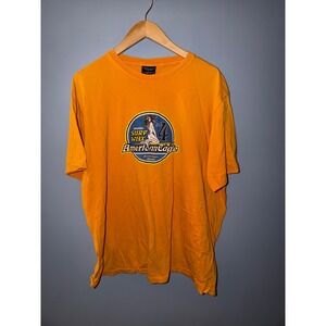 American Eagle Mens Orange Surf Wax Mermaid Graphic T-Shirt Large North Shore